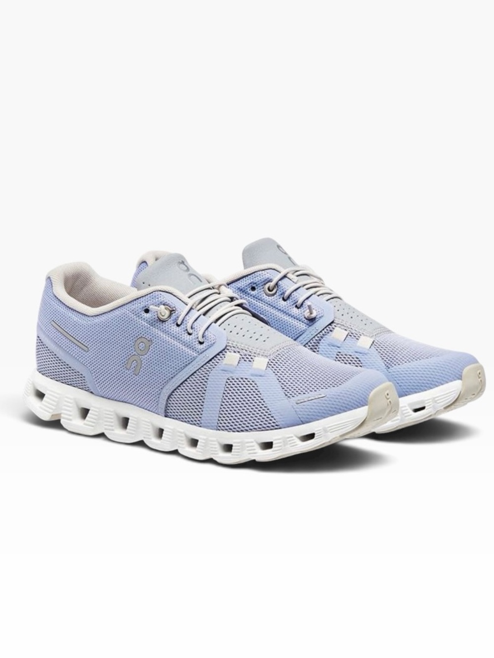 On Running Cloud 5 Nimbus Alloy Lavender and White Athletic Sneakers Size 8